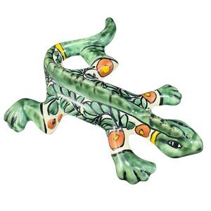 Mexican Pottery Iguana Lizard Wall Hanging Wall Decor Figurine Marked JMB Mexico